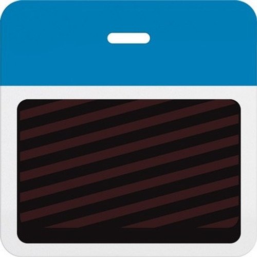 T5906A Thermal-printable Timebadge Clip-on Backpart. Half Day / One Day. Process Blue Bar W/ Slot Hole. Pkg Of 1000